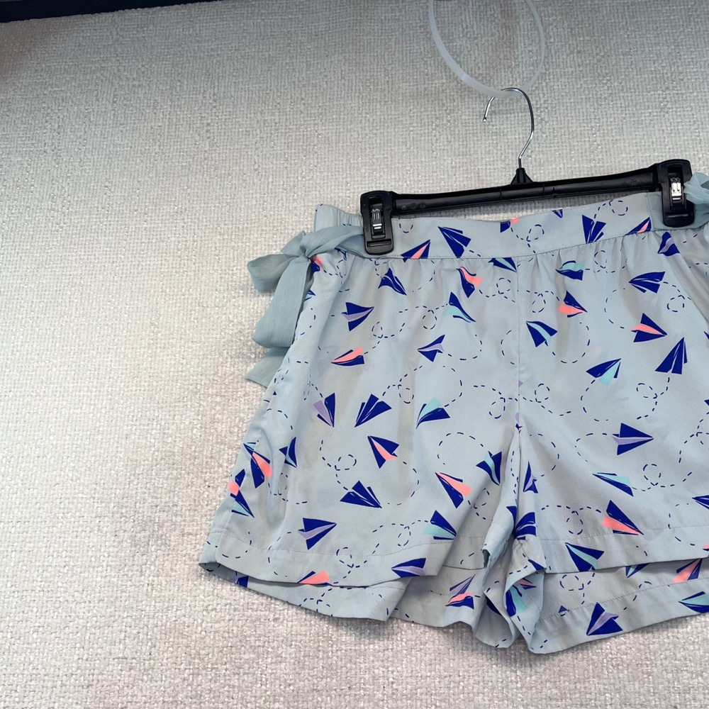 Aerie Women's Light Blue Paper Airplane Print Lounge Sleep‎ Shorts Size M